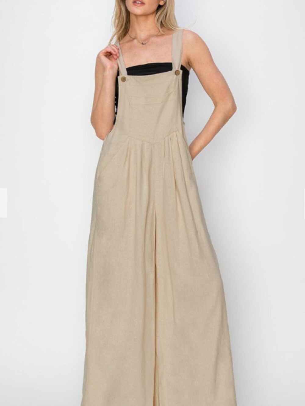 Risen Jeans- Linen wide leg overall